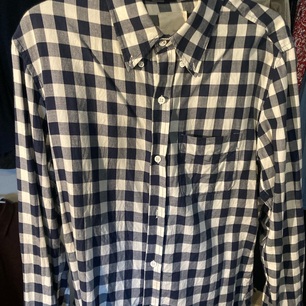 Band Of Outsiders Blue and White Casual Button Down Shirt